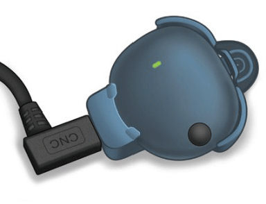 A rectangular white adhesive patch sticks to a peach background, likely representing skin. No text is present.